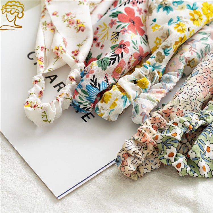 Wholesale New Floral Pastoral Wind Scarf Women's Elastic Headband